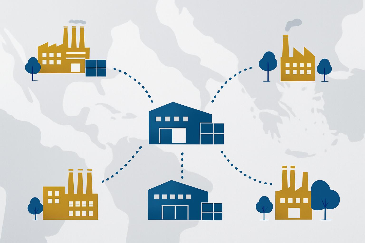 Regional sourcing hubs with manufacturing facilities in different regions